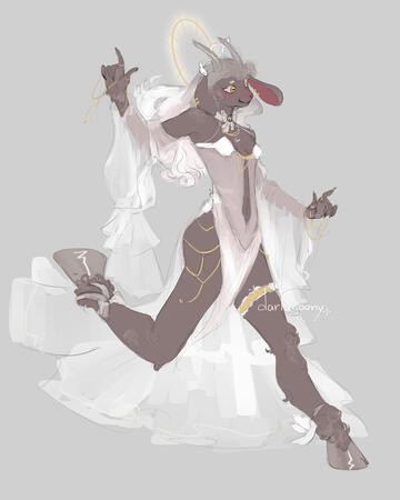 Full render art with two characters and simple background/lighting